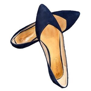 Corso Como Shoes 6.5 M Blue Suede Julia Flats Pointed Toe‎ Slip On Ballerina